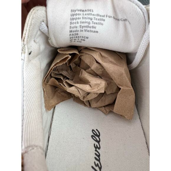 MADEWELL MWL Court Sneakers in Leather & Calf Hair White, Brown, Tan Women’s 7.5 - Picture 10 of 10